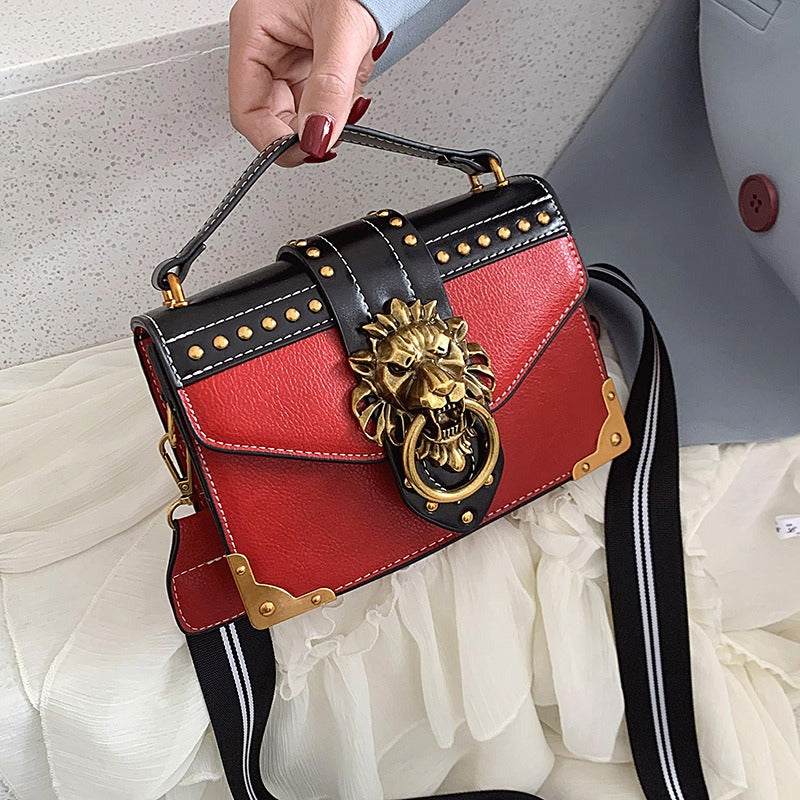Retro PU handbag single shoulder crossbody small square bag crossbody bag.