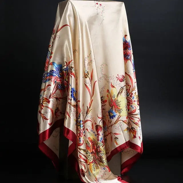 Elegant silk scarf featuring a stylish leopard print pattern, perfect for fashion-forward accessories.