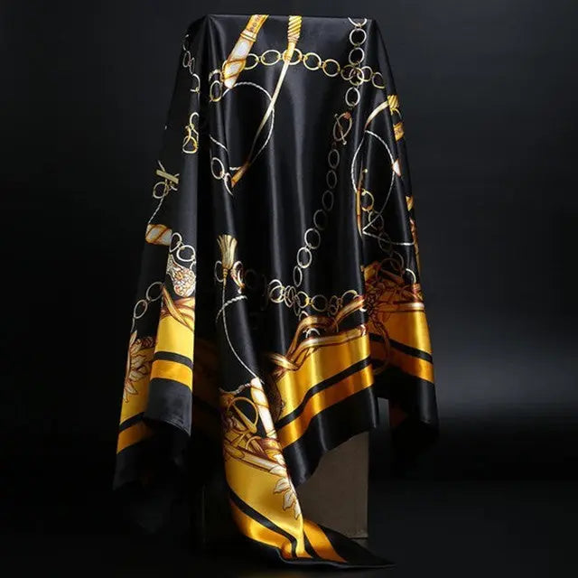 Elegant silk scarf featuring a stylish leopard print pattern, perfect for fashion-forward accessories.