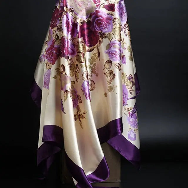 Elegant silk scarf featuring a stylish leopard print pattern, perfect for fashion-forward accessories.