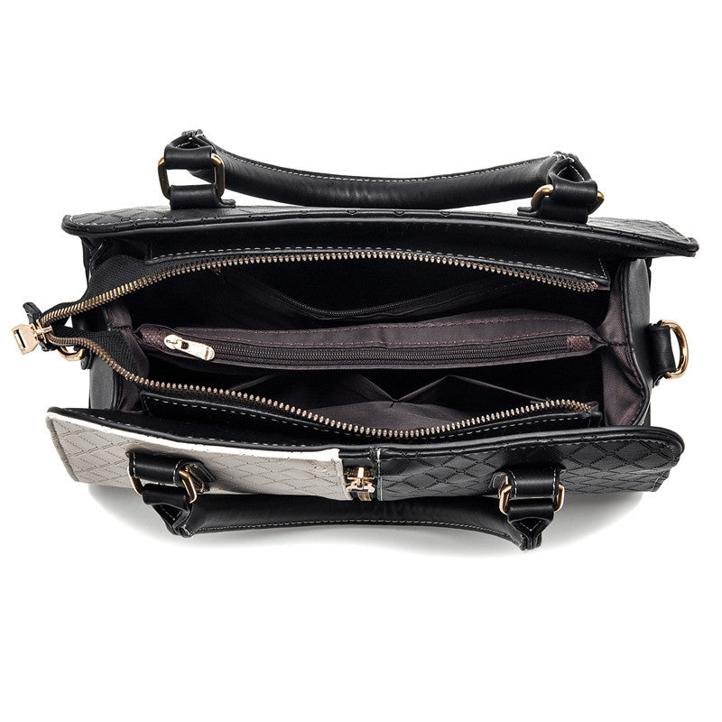 Fashion Color Matching Ladies Handbags European and American Atmosphere Large Capacity.