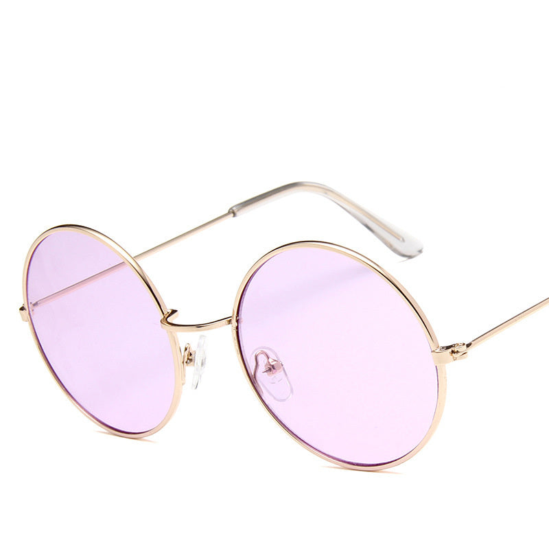 Lunettesx De Soleil Retro Pour Femmes, Effet Miroir, Style Rond Rose, Styliste De Marque, Alliage Pour Femmes,.