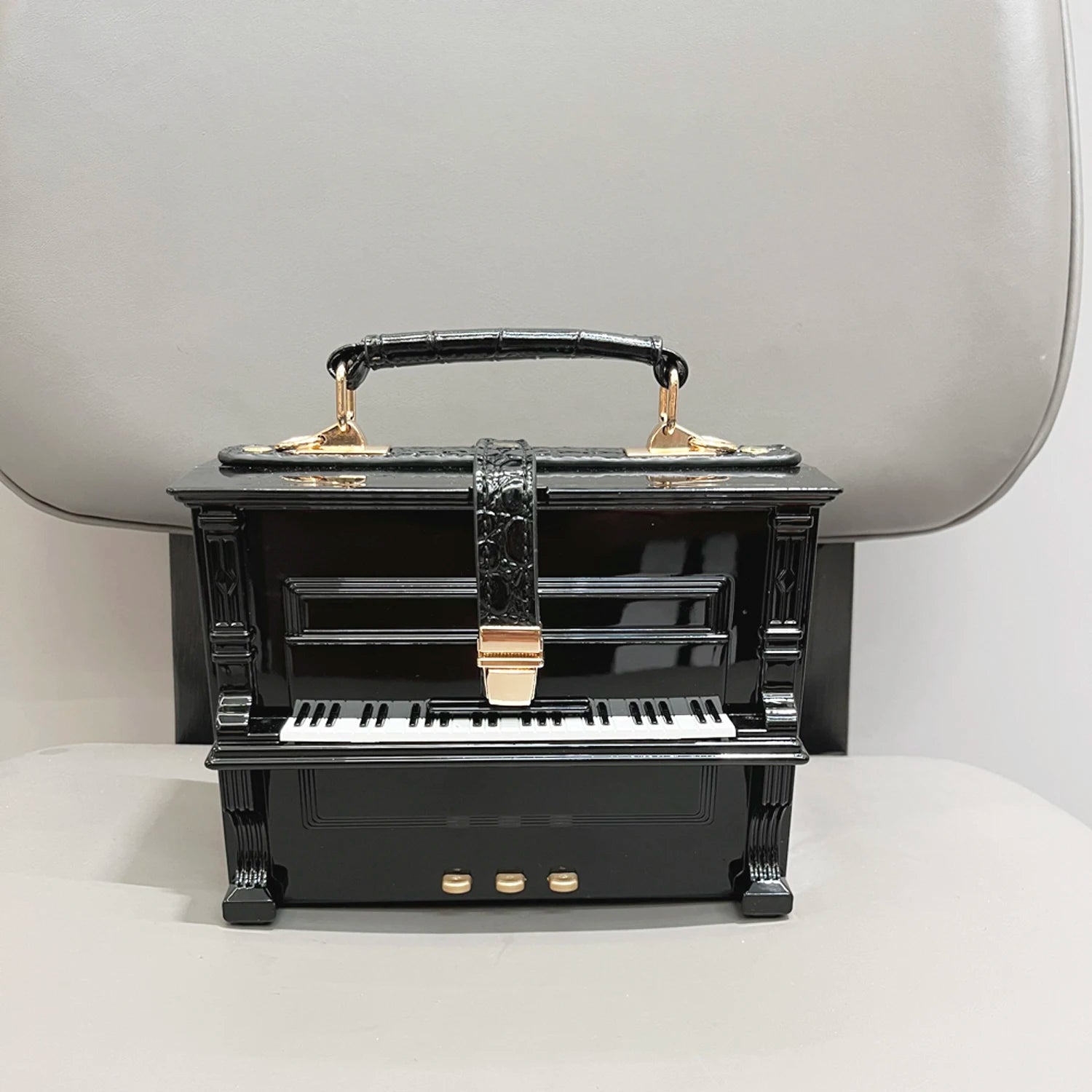 Sac à main de luxe – Sac bandoulière et épaule pour femme, design piano.
