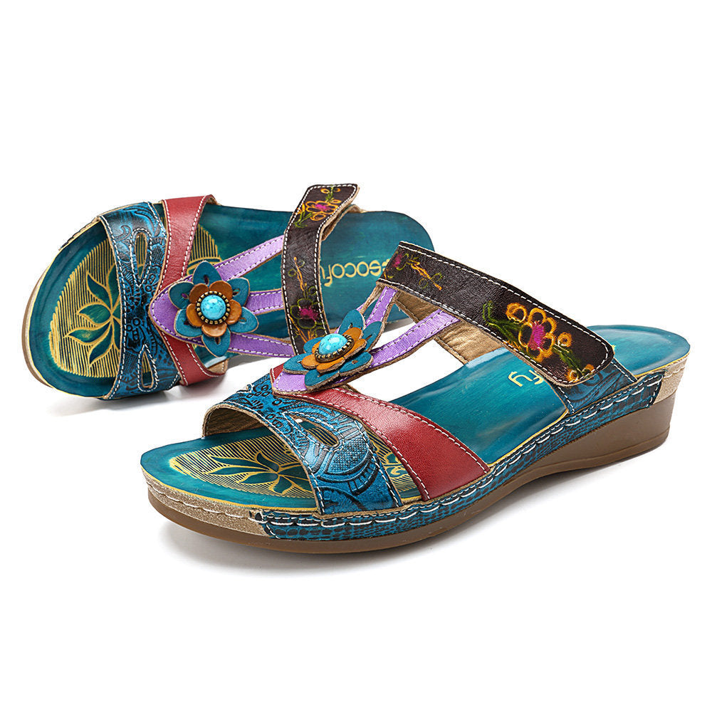 Women's Sandals Slippers Ethnic Style Flower Blossoms Sandals.