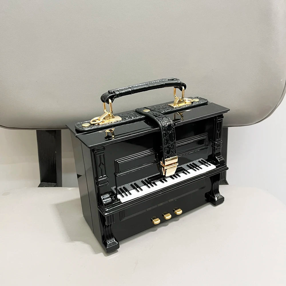 Sac à main de luxe – Sac bandoulière et épaule pour femme, design piano.