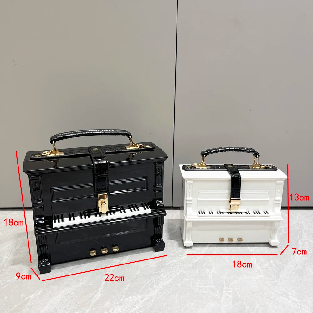Sac à main de luxe – Sac bandoulière et épaule pour femme, design piano.