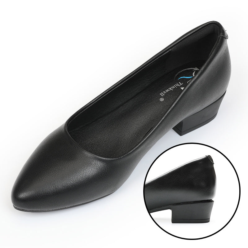 Mid-heeled Thick-heeled Single Shoes Professional Office Girl.