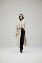 Scarf style long windbreaker suit jacket women's clothing