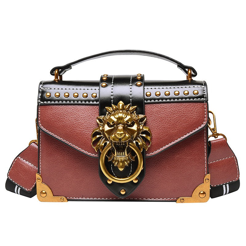 Retro PU handbag single shoulder crossbody small square bag crossbody bag.