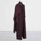 Scarf style long windbreaker suit jacket women's clothing