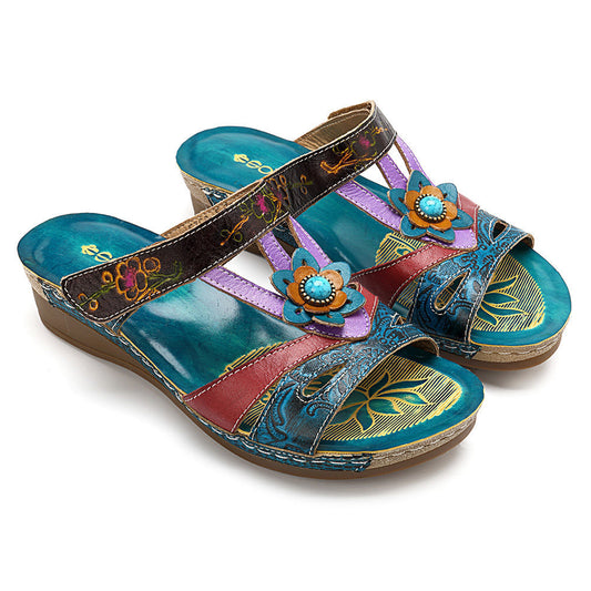 Women's Sandals Slippers Ethnic Style Flower Blossoms Sandals.
