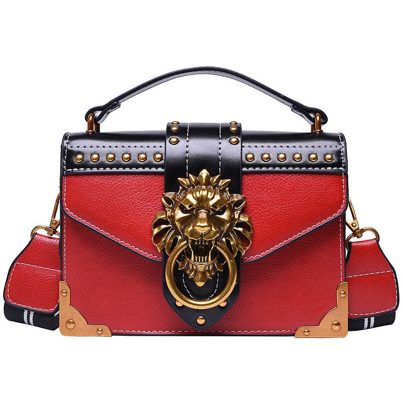 Retro PU handbag single shoulder crossbody small square bag crossbody bag.