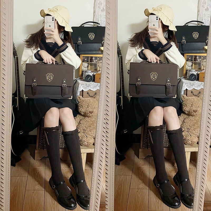 Uniform College Style One-shoulder Crossbody Portable Uniform Bag.