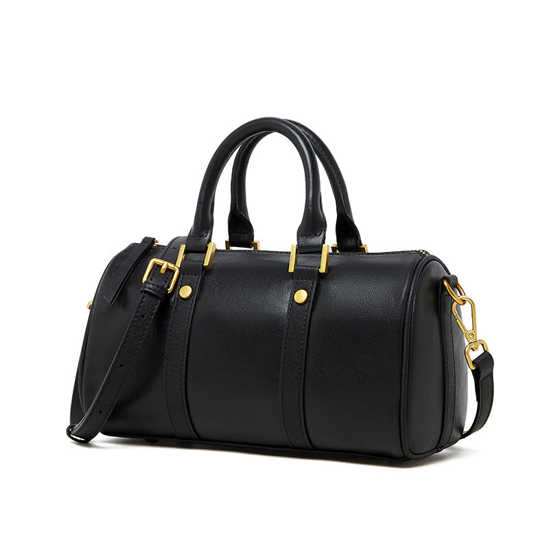 Retro Portable Cowhide Crossbody Bag.