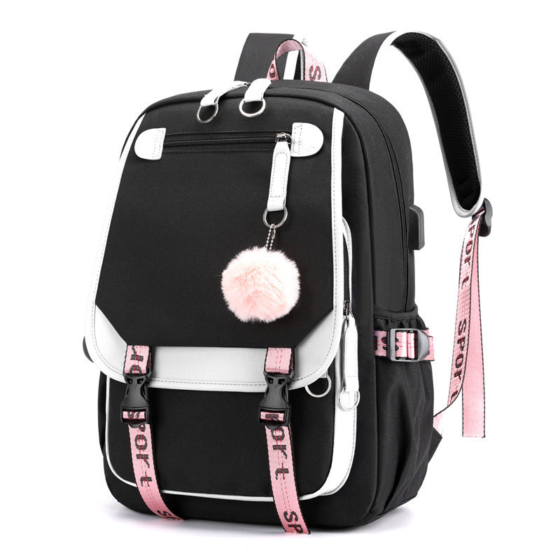 Cartoon Heat Transfer Backpack Large Capacity.