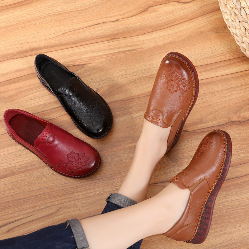 Soft soled women's genuine leather.