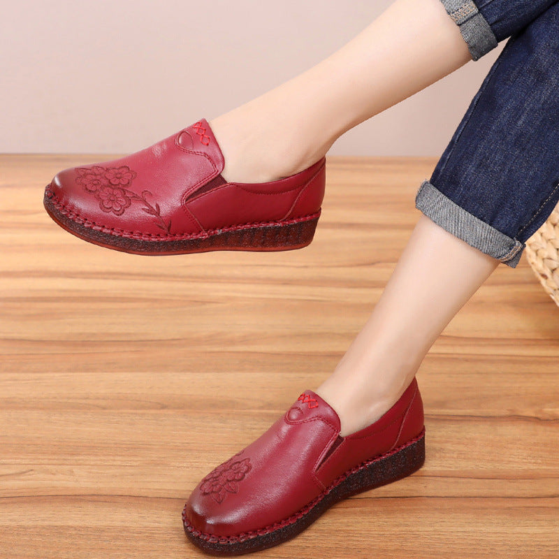 Soft soled women's genuine leather.