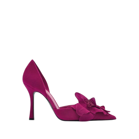 Solférino – Escarpins à fleur & ligne féminine