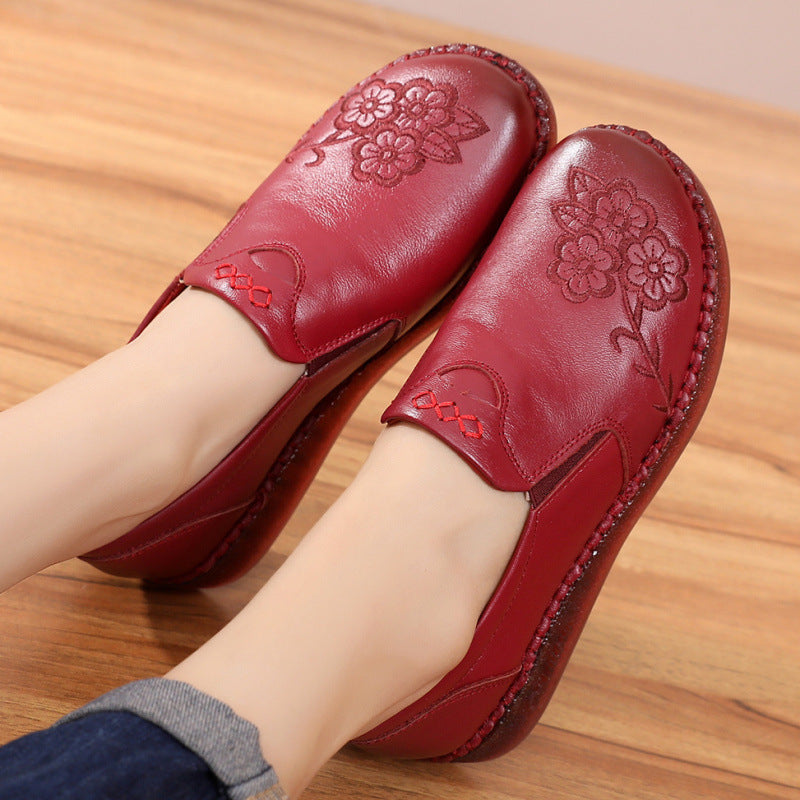 Soft soled women's genuine leather.