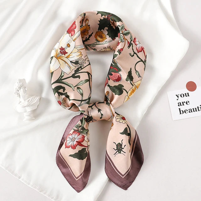 Luxury Brand Silk Scarf Square Women.