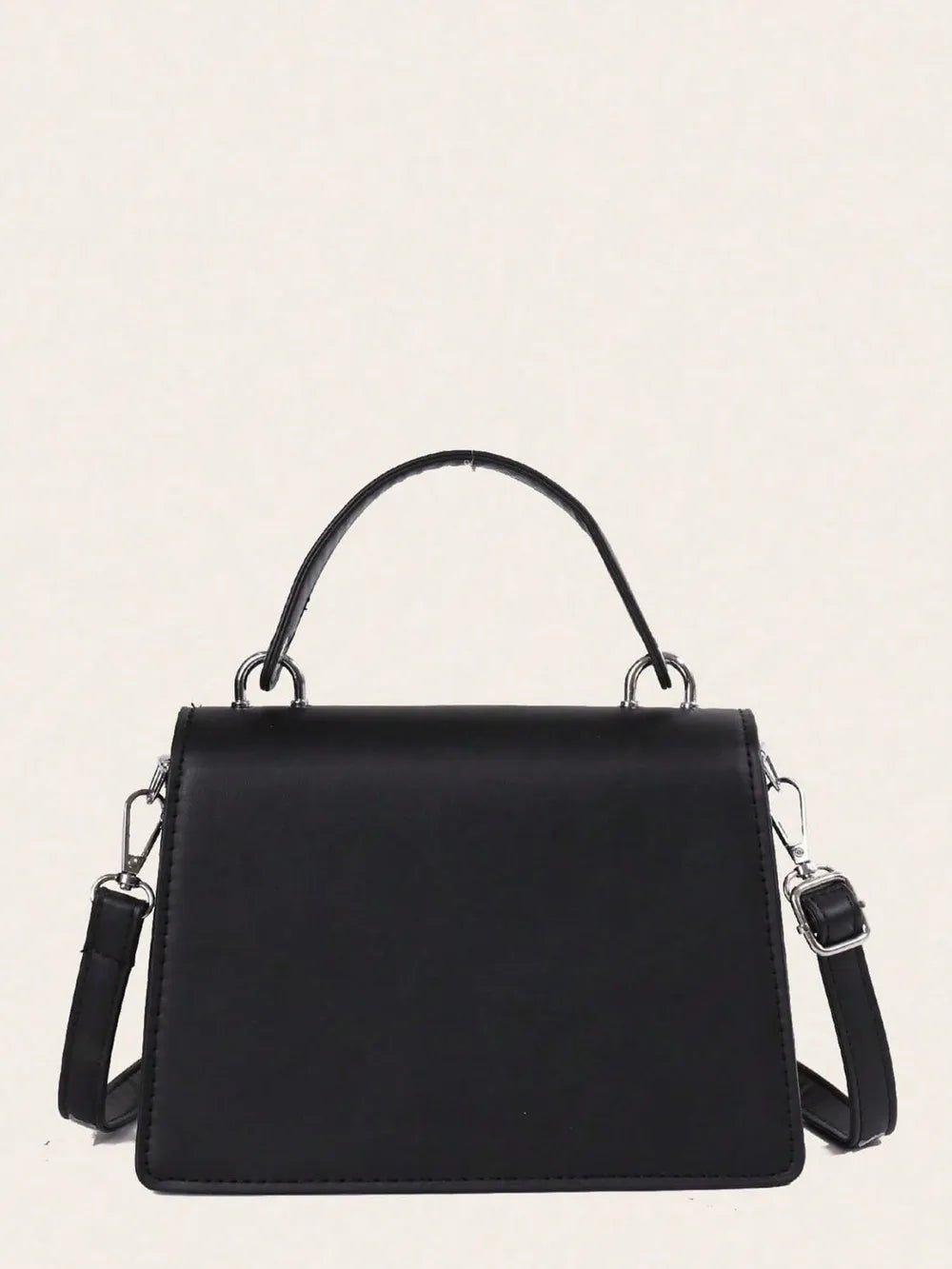 Sac à main ivoire en cuir PU avec chaîne et bandoulière amovible, design minimaliste inspiré de Montorgueil, Paris
