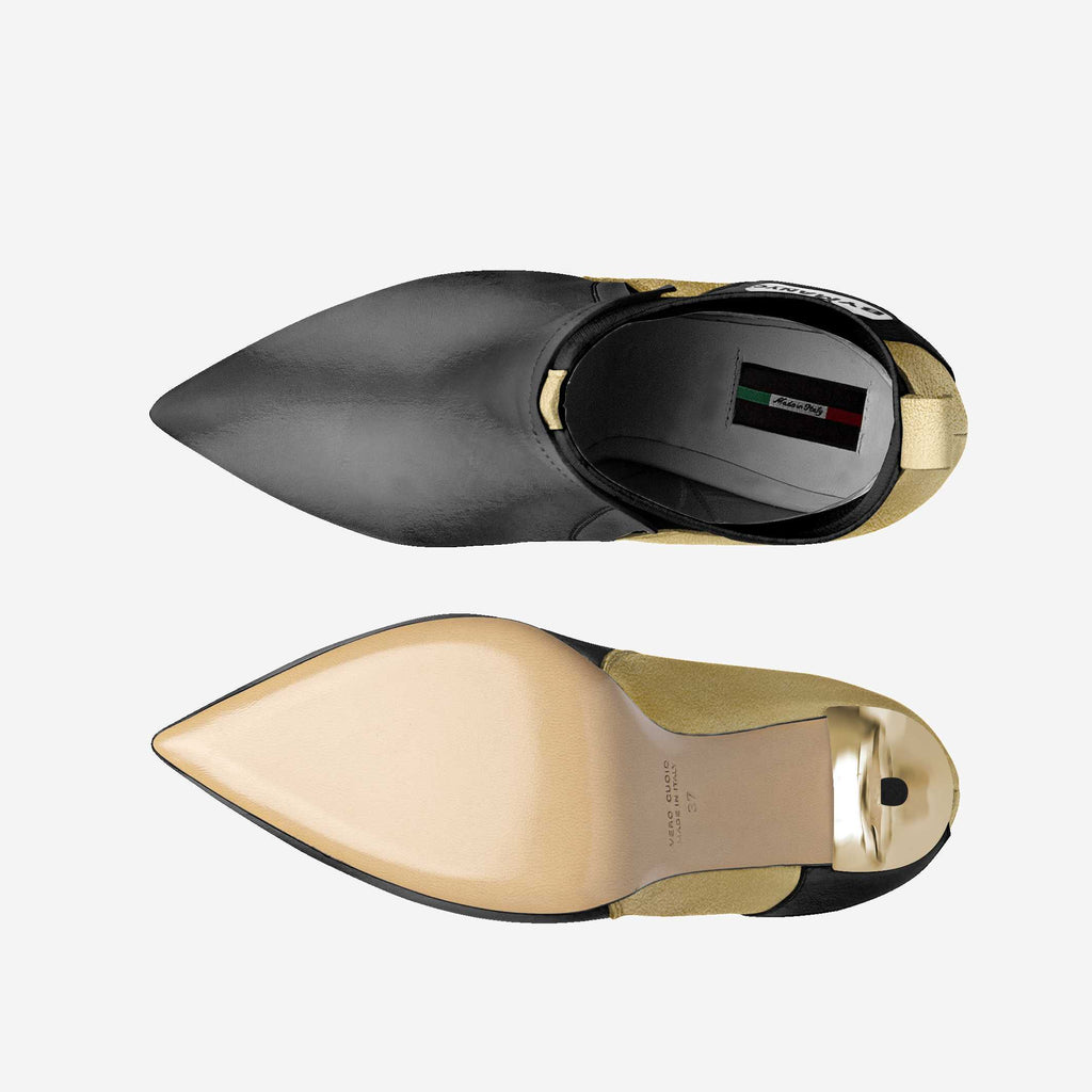 BYMANYC ® New York, Vegan Heeled Shoe Women BYMANYC ® New York Tribeca Gold Flame