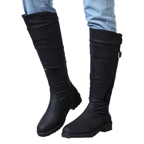 Raversière – Bottes plates en cuir & confort étendu