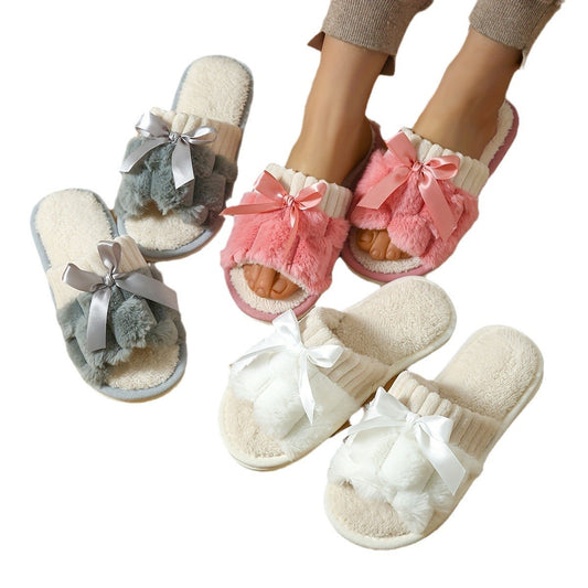 Mademoiselle – Chaussons peluche à nœud & douceur visible - Gena Campbell