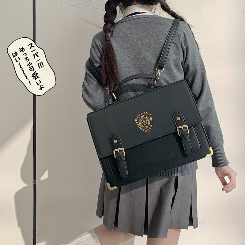 Uniform College Style One-shoulder Crossbody Portable Uniform Bag.