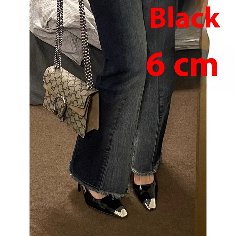 Montgallet – Sandales noires à éclat métallique - Gena Campbell