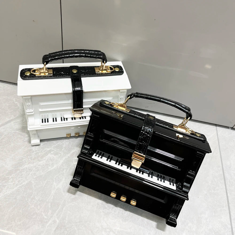 Sac à main de luxe – Sac bandoulière et épaule pour femme, design piano.